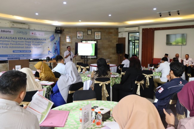 PMI Jaksel Gelar Sosialisasi Kepalangmerahan Bagi Pemimpin Perguruan Tinggi Bersama LLDIKTI Wilayah III Jakarta