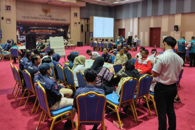 Perkuat Sinergi Lintas Sektor, PMI DKI Jakarta Ikuti TTX Dalam Penanganan Kejadian Korban Masal