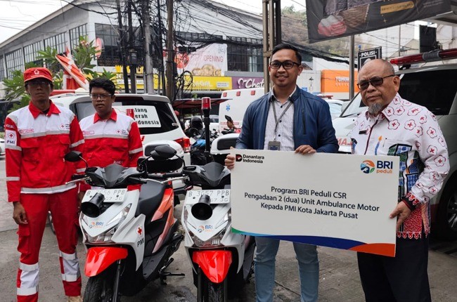 PMI Jakpus Terima 2 Unit Motor First Responders dari BRI Peduli