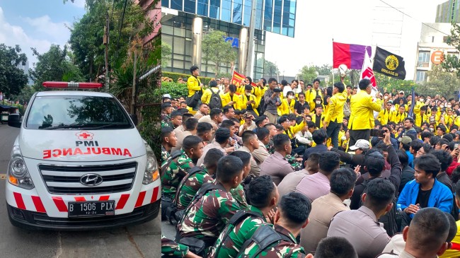 PMI Siagakan Layanan Ambulans pada Kegiatan Penyampaian Pendapat di Muka Umum di Kawasan UOB Plaza Jakarta