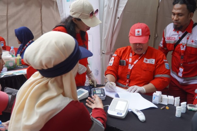 PMI Jakpus bersama BSI Maslahat Gelar Cek Kesehatan Gratis di CFD Jakarta