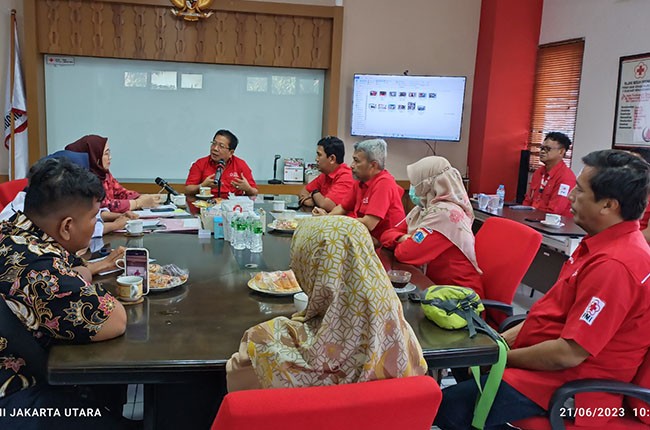 PMI Kota Palembang, Sumatera Selatan Melakukan kunjungan ke Markas PMI Kota Jakarta Utara